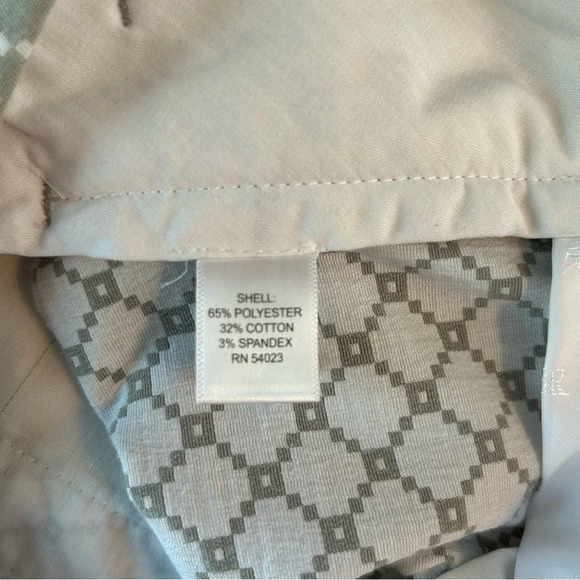 Banana Republic Hampton Pant Women 4P Gray White Geometric Print Crop Dress Pant - Picture 6 of 13